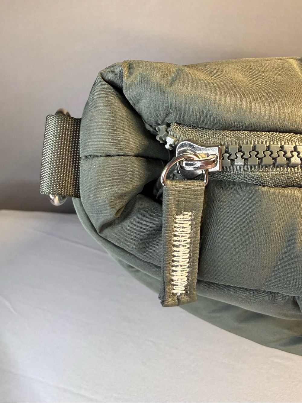 Wilo Quilted Puffer Shoulder Bag in Sage Green - Picture 10 of 10